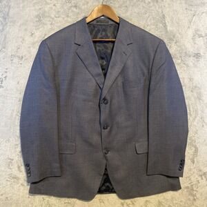 CALVIN KLEIN Mens Blue Check Wool Silk Sport Coat Blazer 46R Classic‎ Preppy